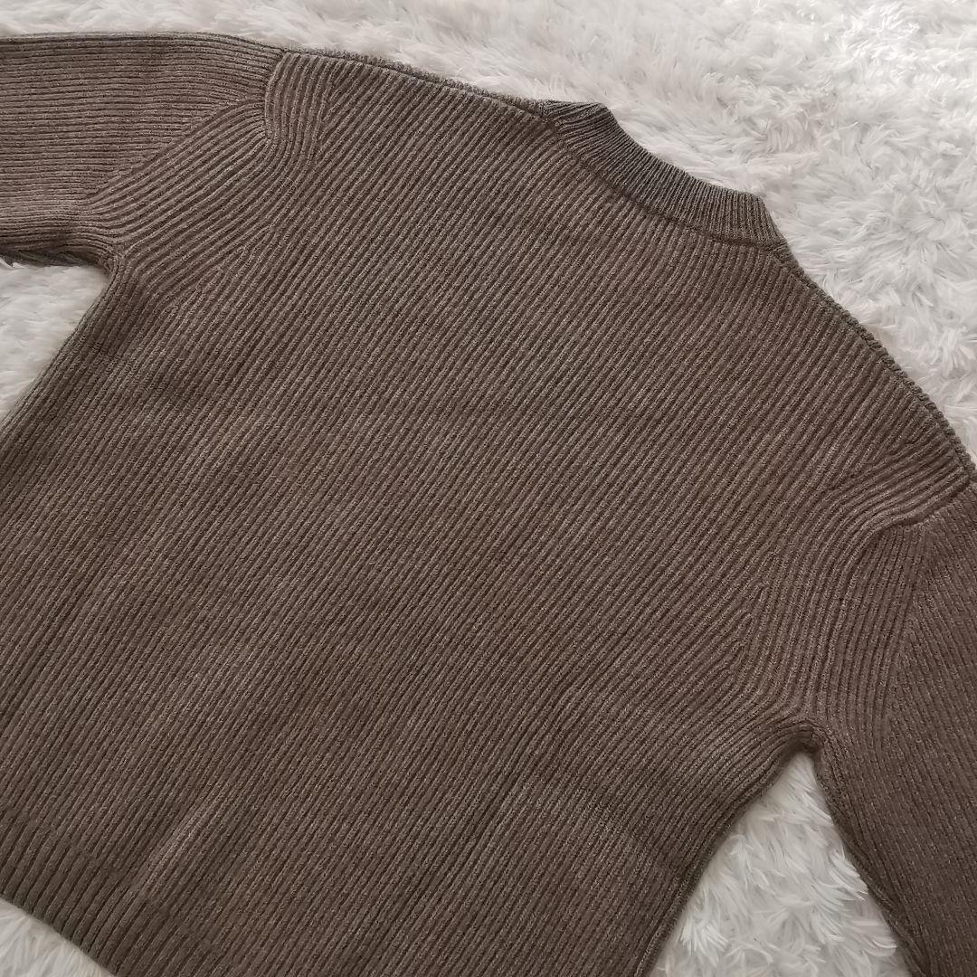 試着のみ SEEALL ヤク オーバーサイズ クルーネック セーター 茶 F