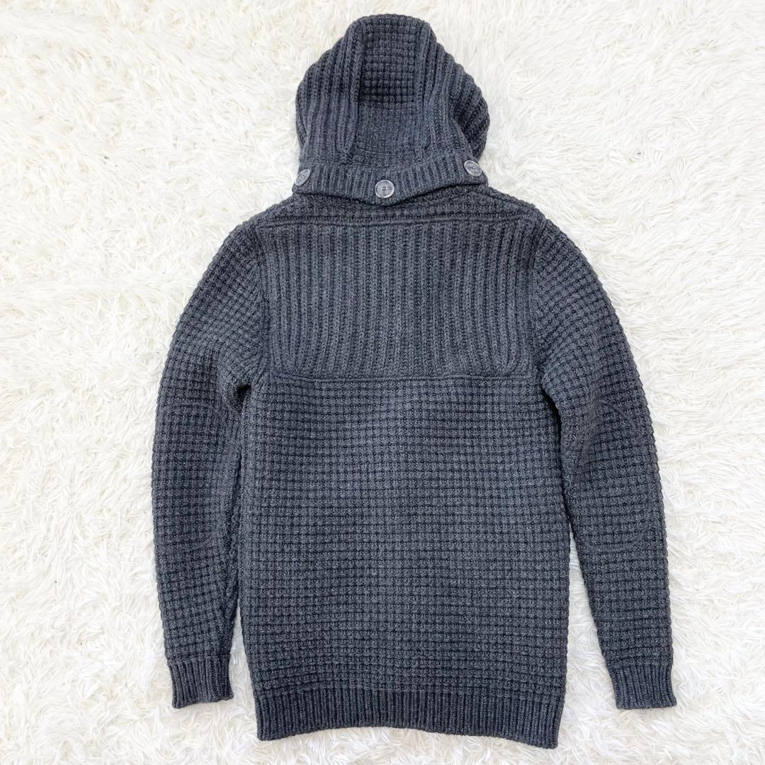 【リョウヒビ】Bark バーク ニットダッフルコート グレー 裏地