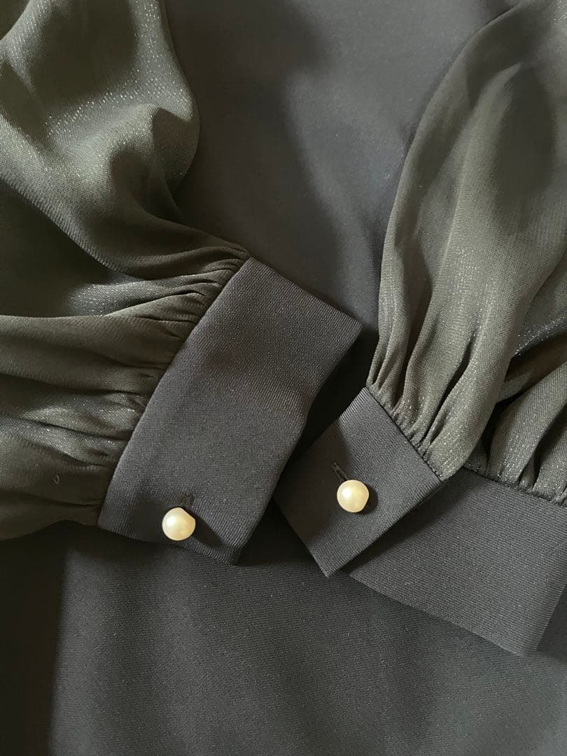 【23区】 近年　トリアセダブルジョーゼット ワンピース ネイビー系38