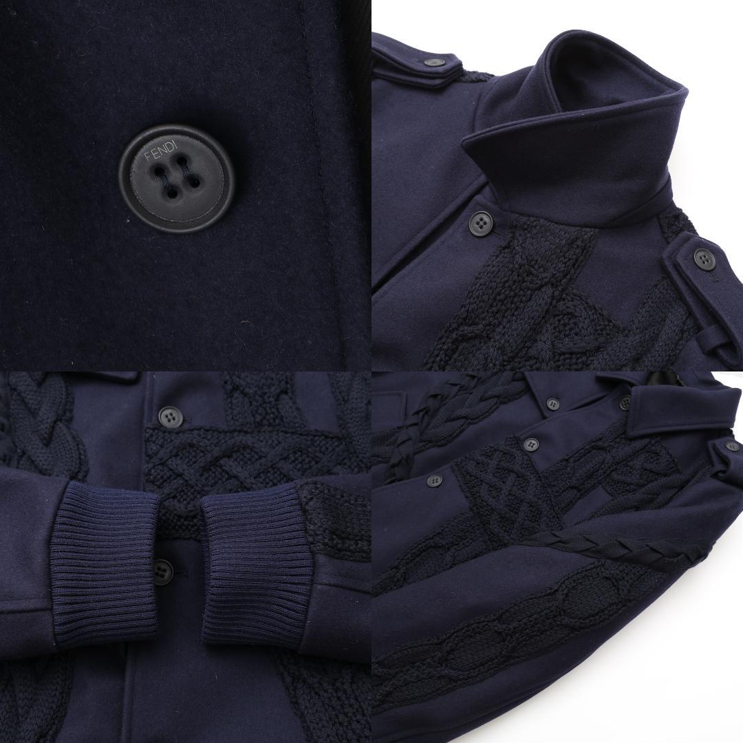 FENDI 16AW 国内正規品 ニット切替 カシミヤ混ウールブルゾン 46