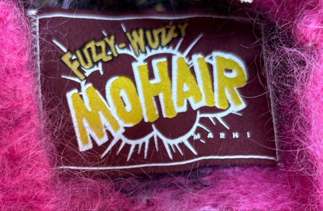 ♨*️様 MARNI ピンクモヘア　アーガイル柄長袖セーター