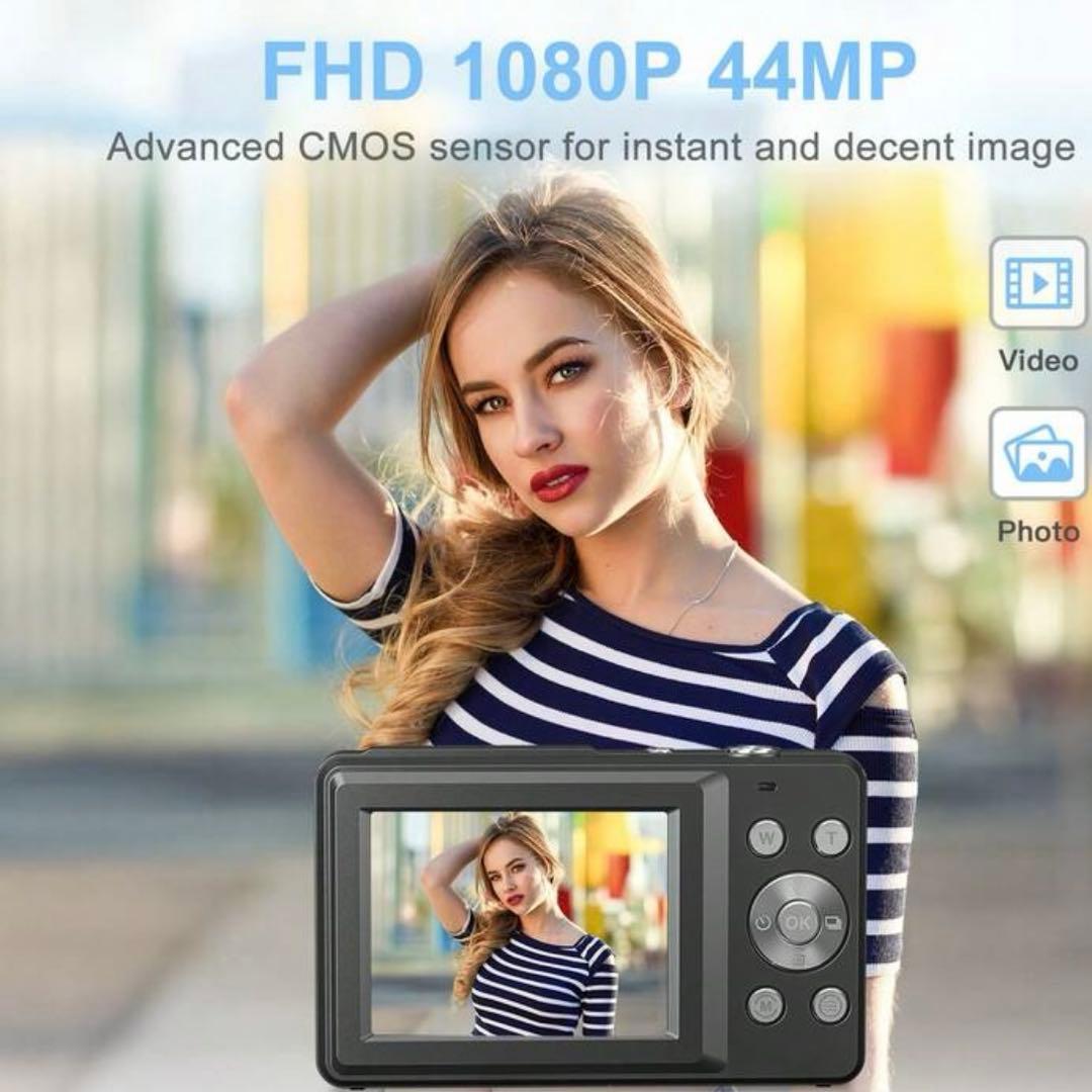 【新品】　黒4400MP FHD 1080P コンパクトデジタルカメラ❣️付属品有