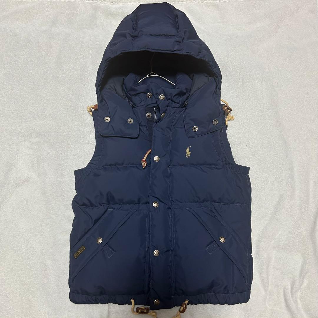 ポロラルフローレン　ダウンベスト　ポニー刺繍　定番　人気商品　ネイビー　2WAY