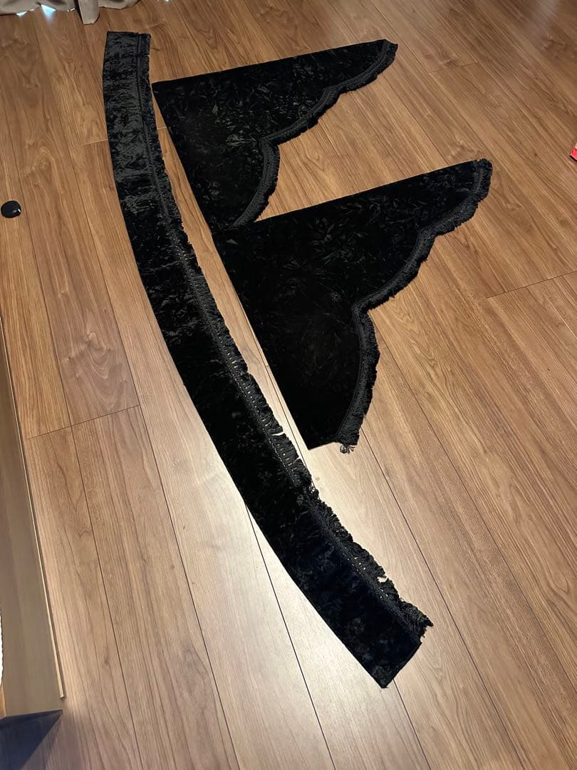 雅 チンチラ ブラック フロント サイド カーテン