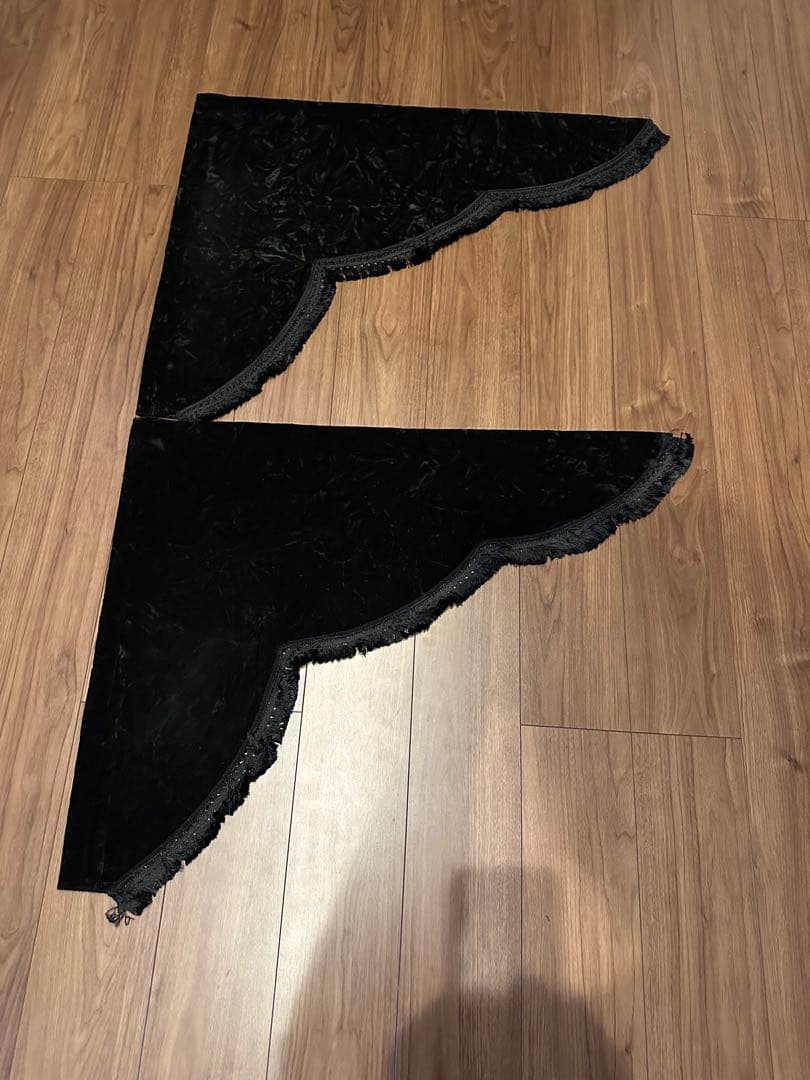 雅 チンチラ ブラック フロント サイド カーテン