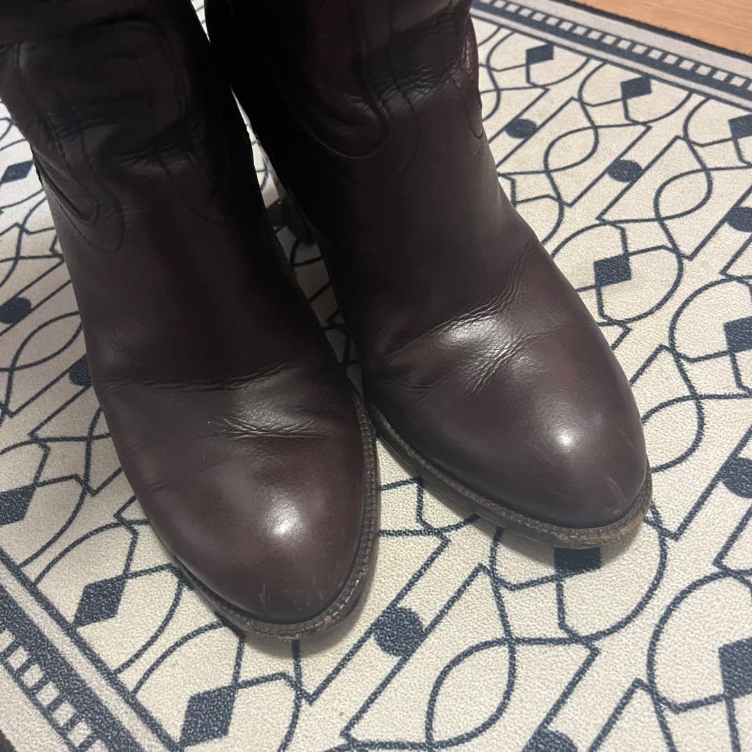 年末お値下げ！グッチ　ブラウン レザー ロングブーツ
