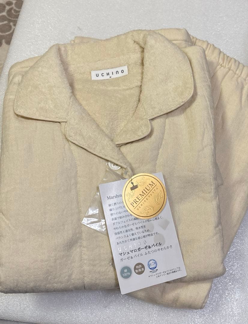 【新品】UCHINO プレミアムマシュマロガーゼ ＆パイルパジャマ 暖か M