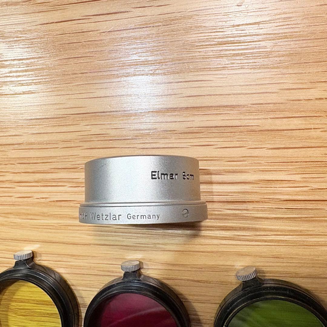 Leitz Elmar f=5cm 赤エルマー ダイヤ フィルター、フード付
