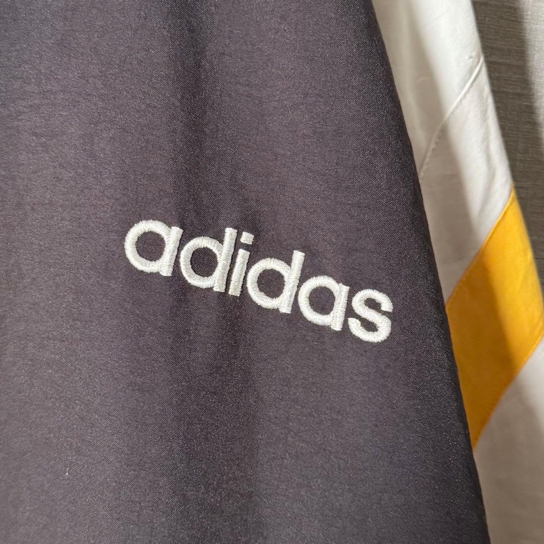 90s★adidas 万国旗タグ ナイロンジャケット 刺繍 アームロゴ L程度