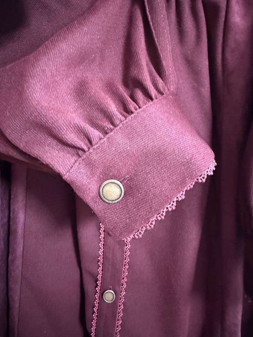 新品　くる実 ノエル・ド・メモワール ワンピース 5L しまむら　ワインレッド