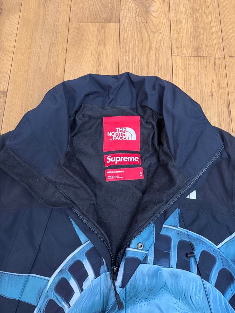 美品！Supreme ノースフェイス マウンテンパーカー 自由の女神 黒 S