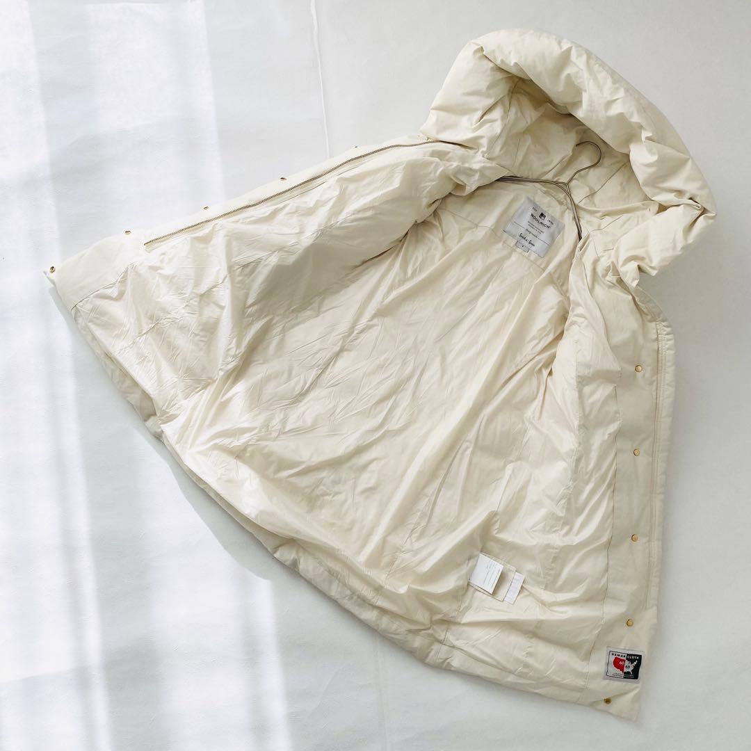 3181A ウールリッチ　スピックスパン別注ロングダウンジャケット フード付き白