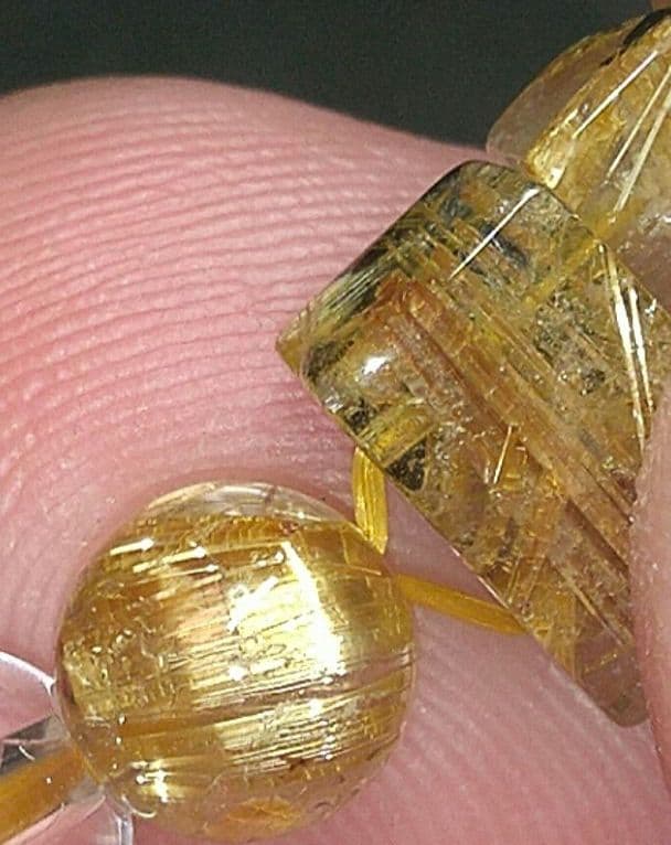 阿-⑯【タイチンルチル✖️水晶】約10㍉幅 17.5㌢