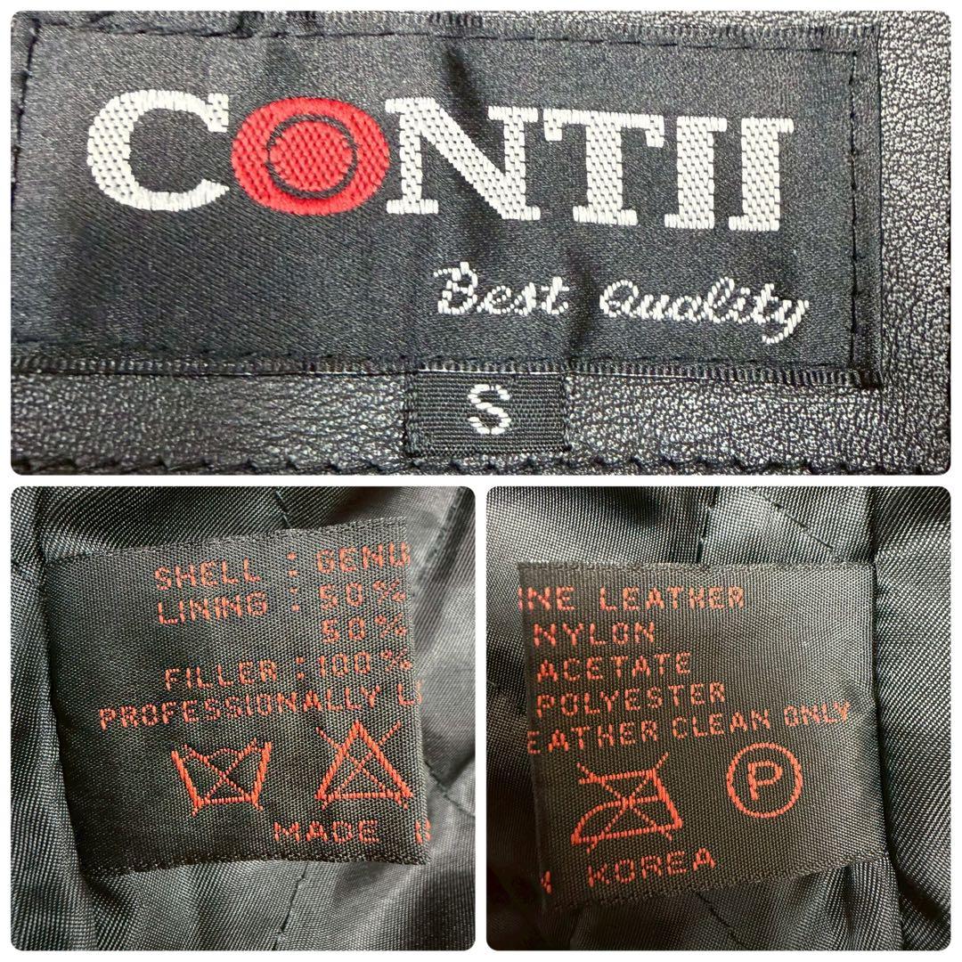 美品 CONTII ライダースジャケット シングル 本革 キルティング ブラック