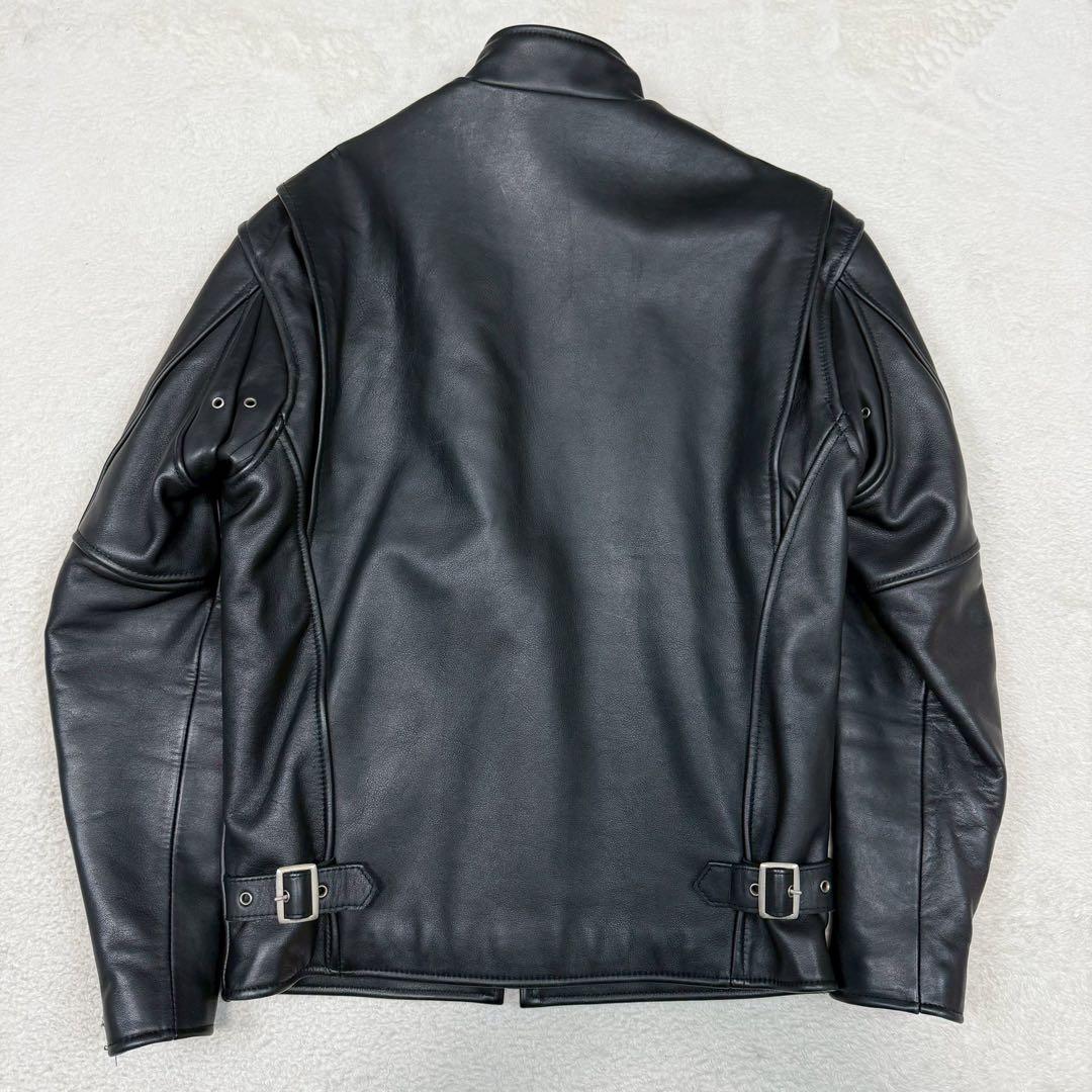 美品 CONTII ライダースジャケット シングル 本革 キルティング ブラック