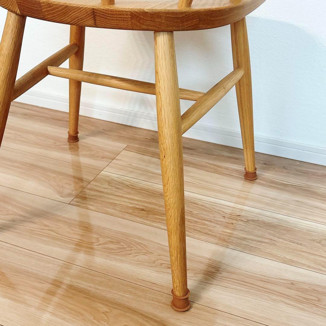 【J-】 無印良品 オーク材 アームチェア 丸脚 天然木 木製 椅子