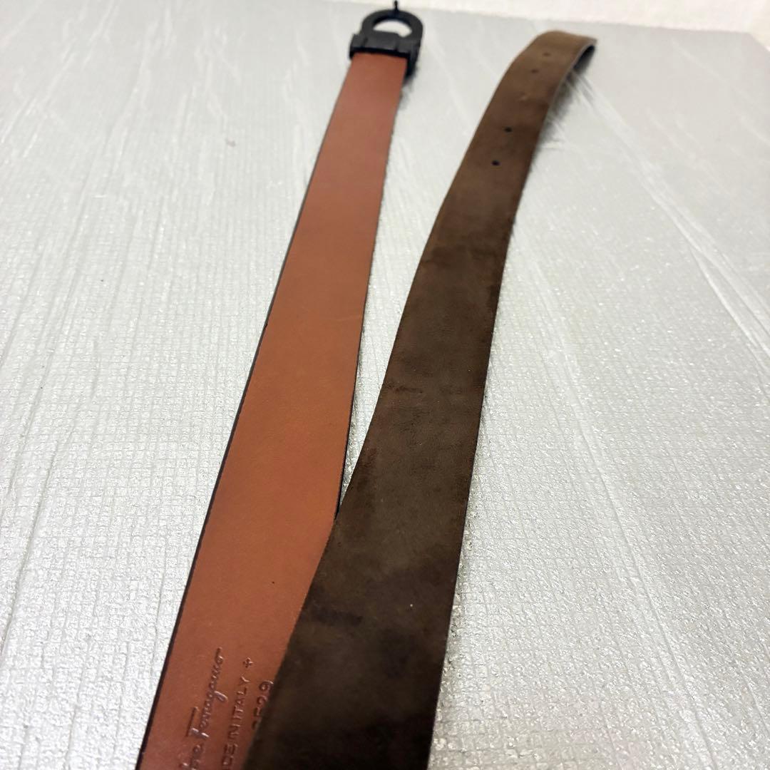 サルヴァトーレフェラガモ ベルト　ダブルガンチーニ　ダークブラウン系