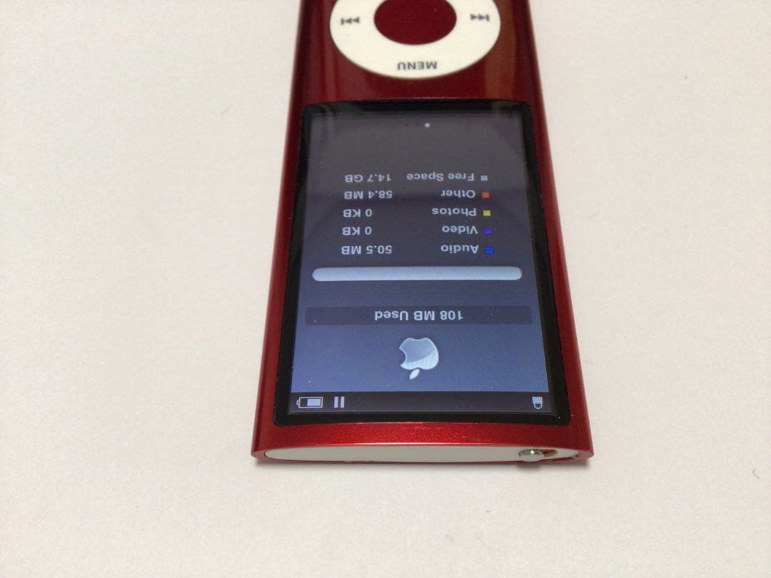 iPod nano5世代16GB レッドno.29バッテリー交換済、usb付き