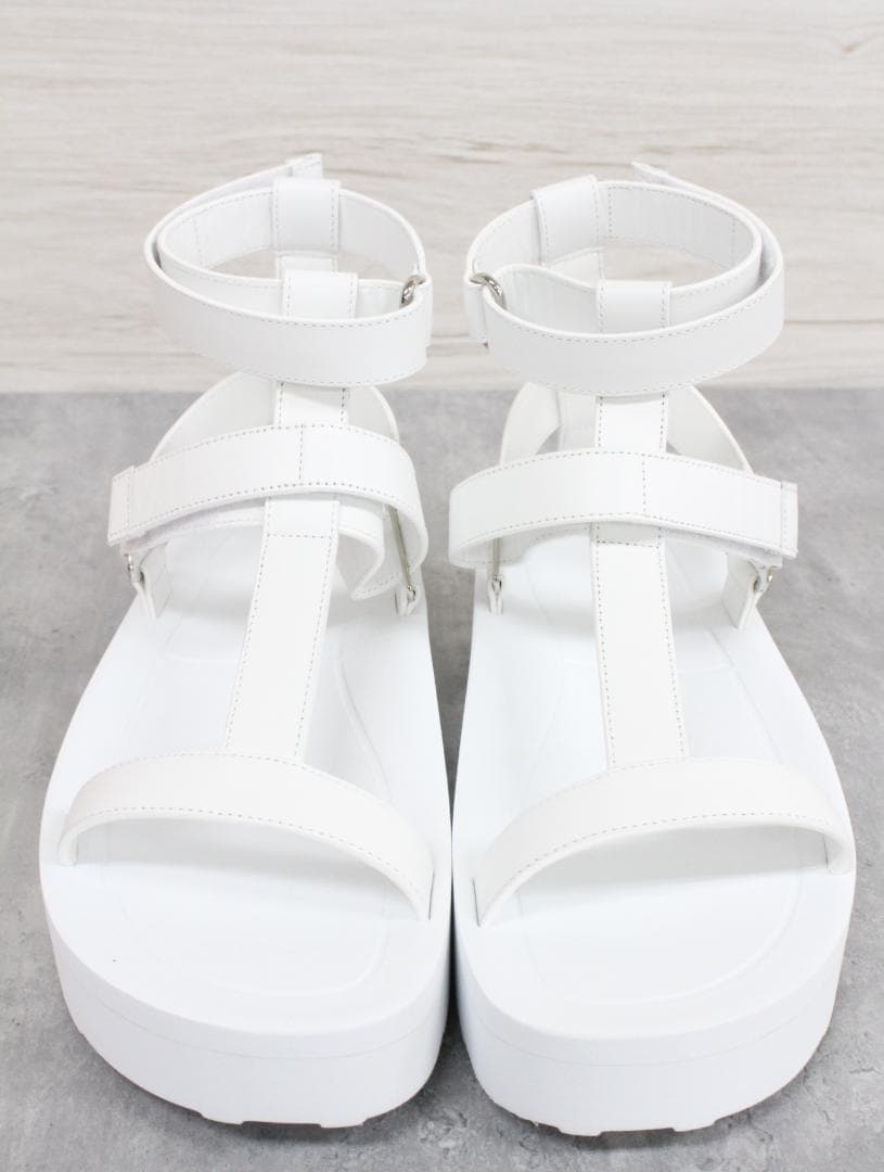 ▲未使用 エルメス エニド レザー サンダル ホワイト39 約25.5㎝