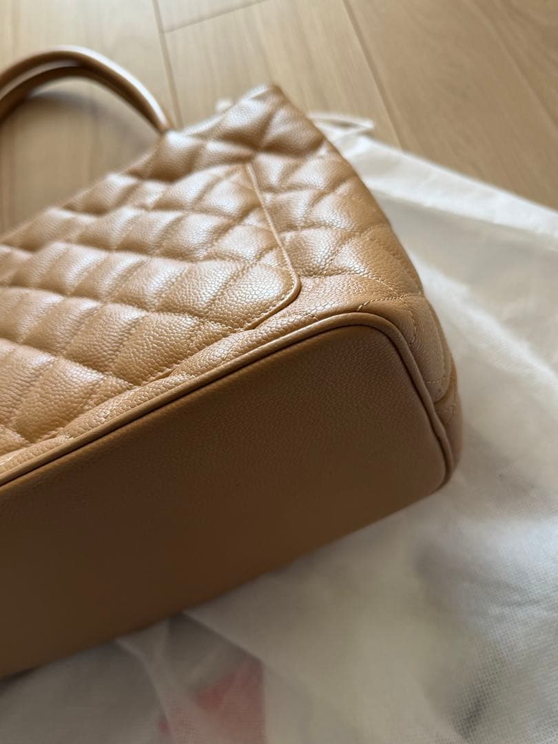 CHANEL ベージュ 復刻トートキャビアスキン トート/ハンドバッグ