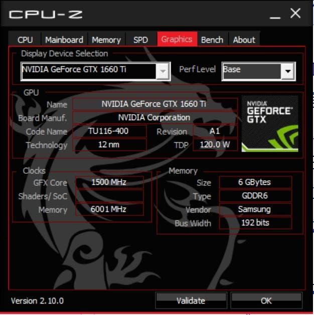 Palit Geforce GTX 1660Ti DUAL 6GB 動作品