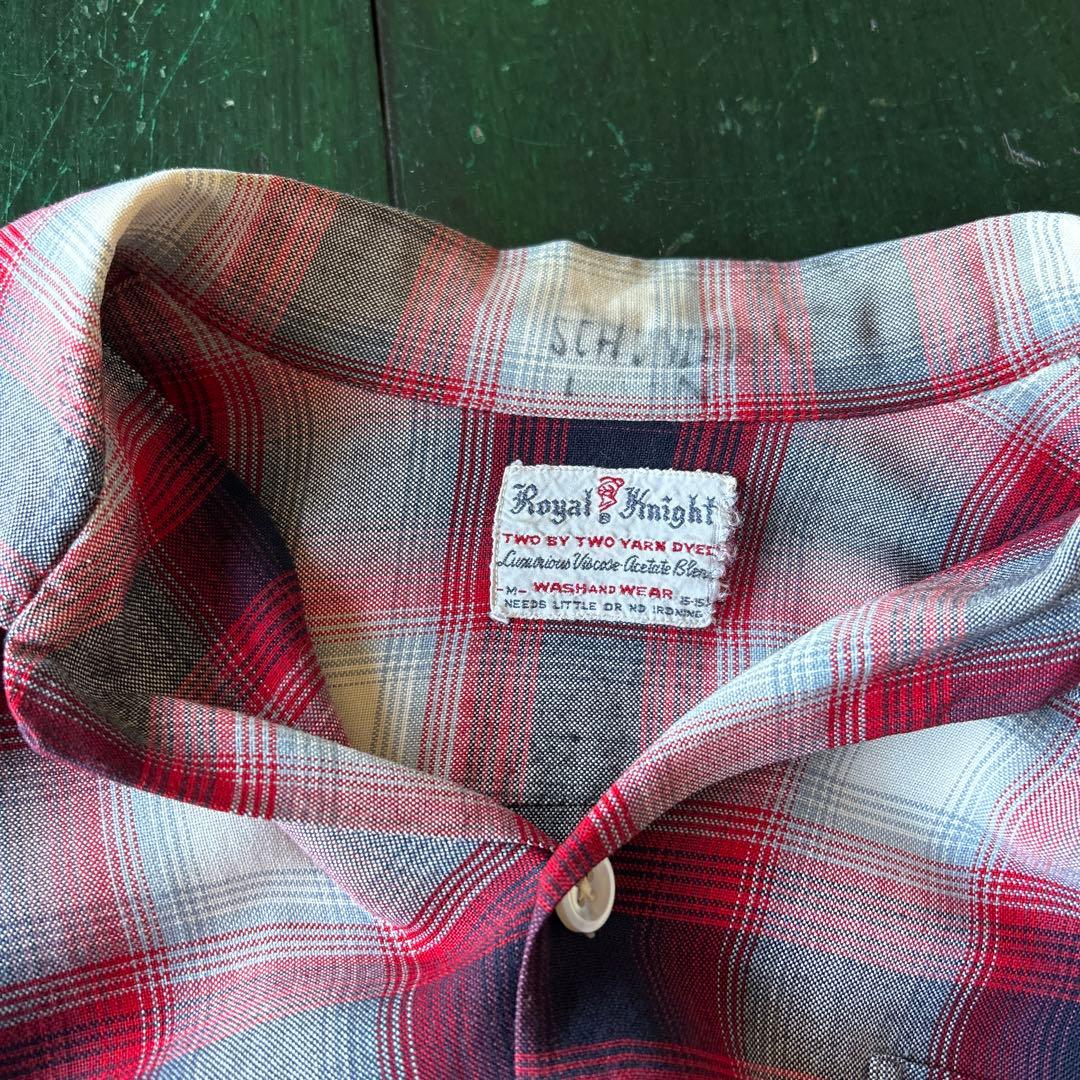 60s オンブレ　レーヨン　シャツ