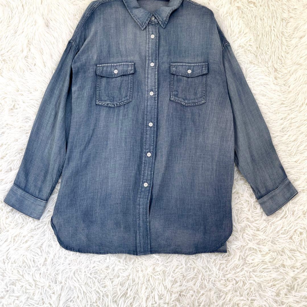 ビアズリー 《FRIPIER》シフォンデニムシャツ　Fサイズ