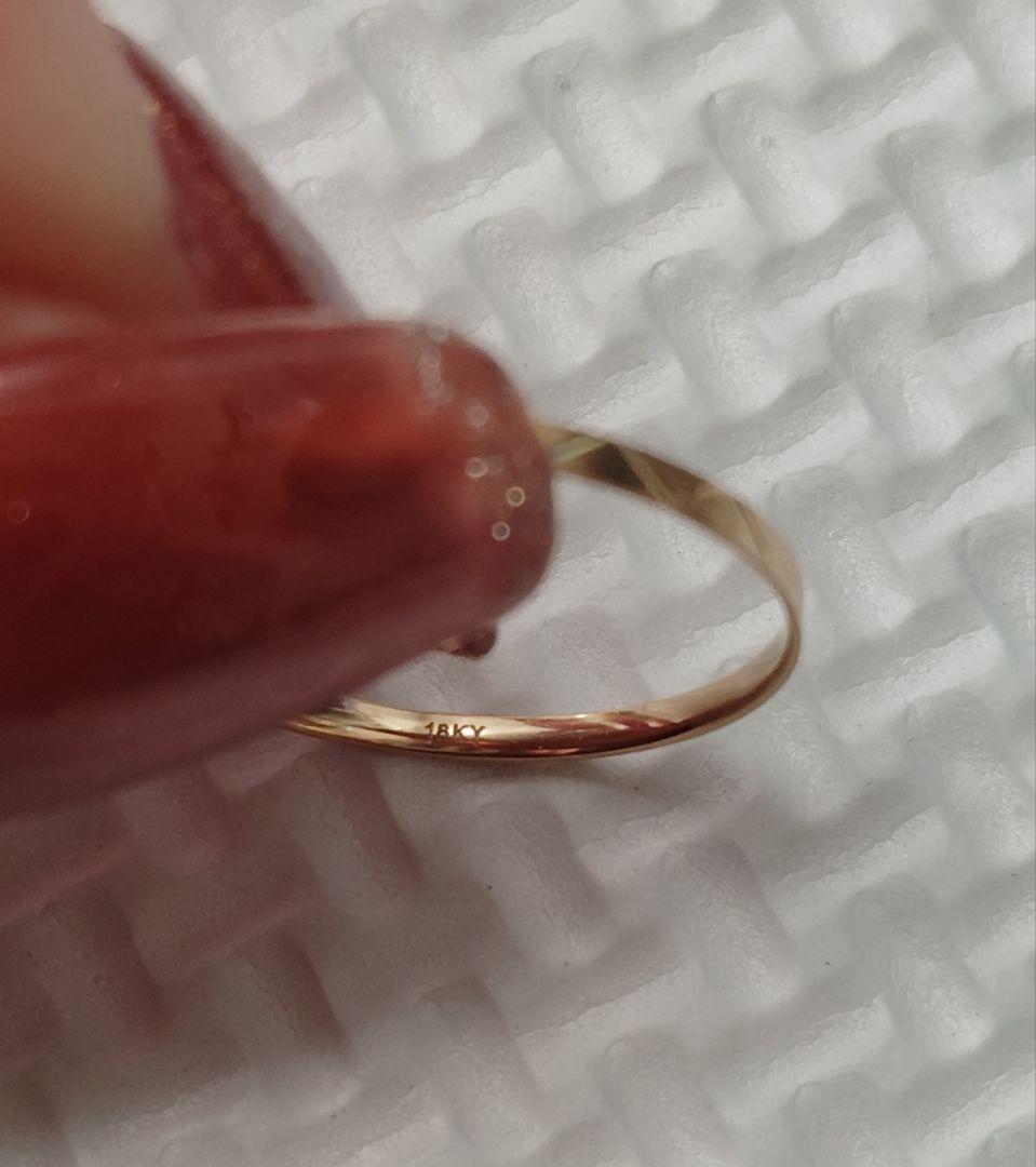美品 k18 YG 9号 リング