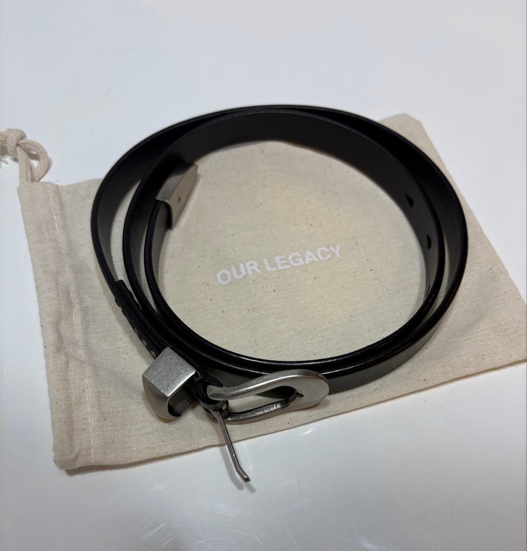 小物 OUR LEGACY 2CM BELT / BLACK LEATHER 80