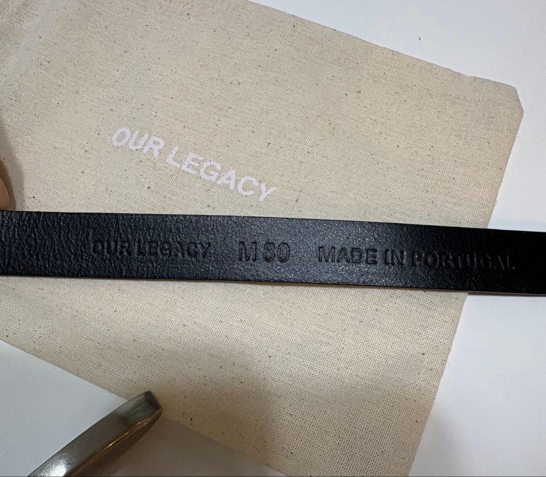 小物 OUR LEGACY 2CM BELT / BLACK LEATHER 80