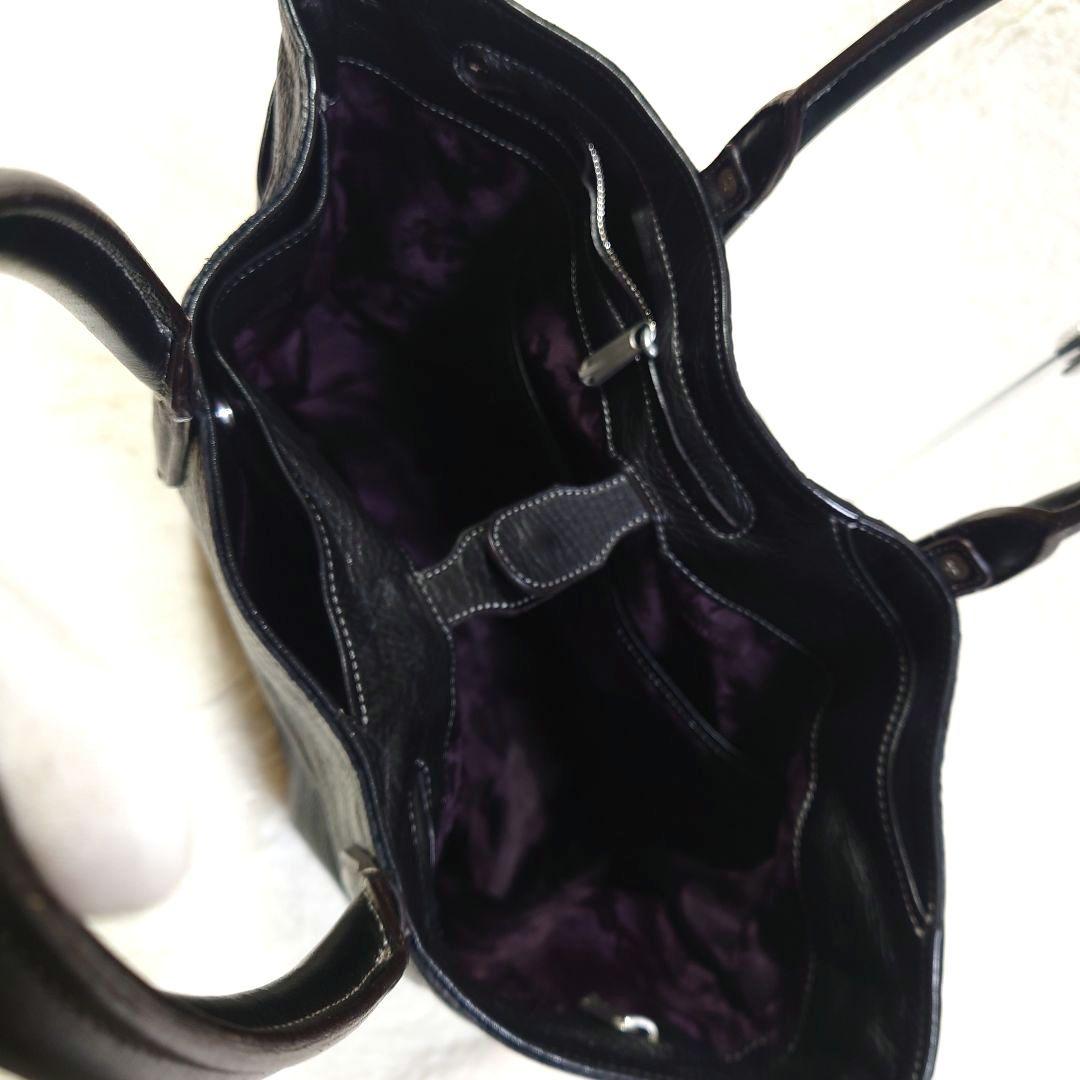 アニアリ オールレザー ビジネス トートバッグ シボ革 ブラック A4収納