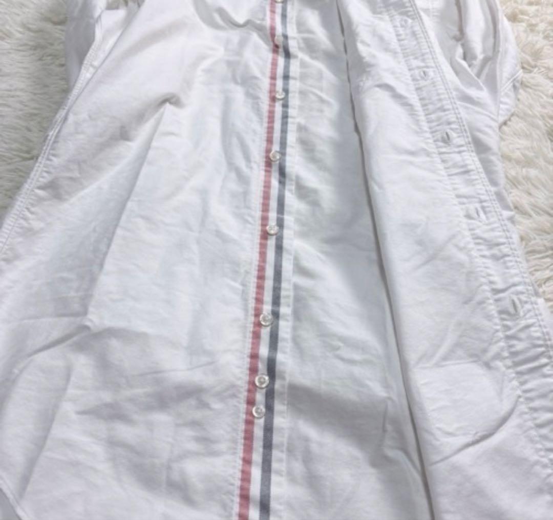 美品 トムブラウン 白シャツ トリコロール オックスフォード 長袖 定番