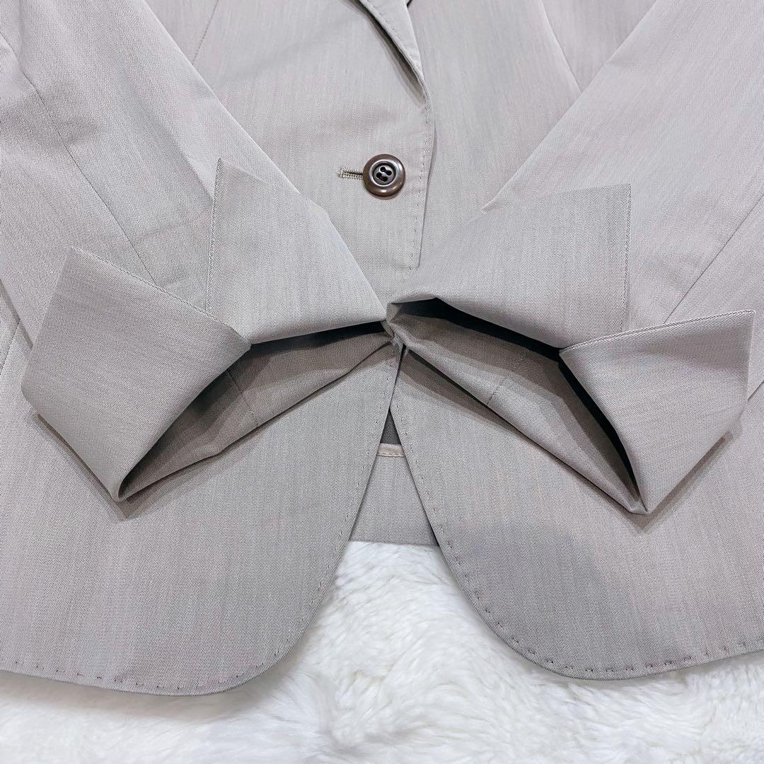 【大きいサイズ】組曲 ストレッチパンツスーツ セットアップ グレージュ