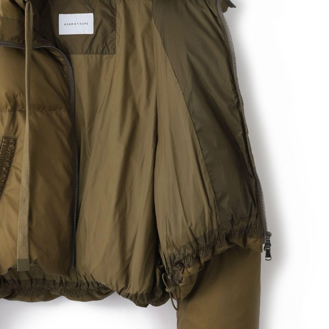 【ADAM ET ROPE'】サステナブル2WAYフーディショートダウンブラウン