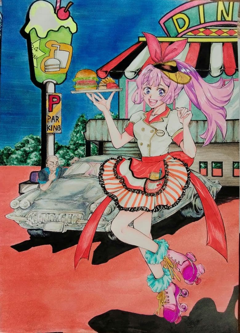 手描きイラスト　専用　化物語　神原駿河　悪役令嬢転生おじさん　グレイス&アンナ