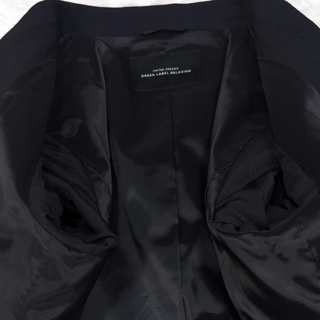 グリーンレーベルリラクシング パンツスーツ 黒 カチリラ ノーラペル 38&36