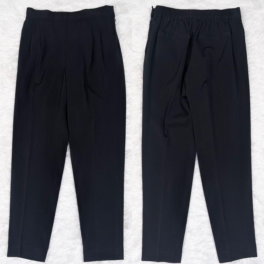 グリーンレーベルリラクシング パンツスーツ 黒 カチリラ ノーラペル 38&36