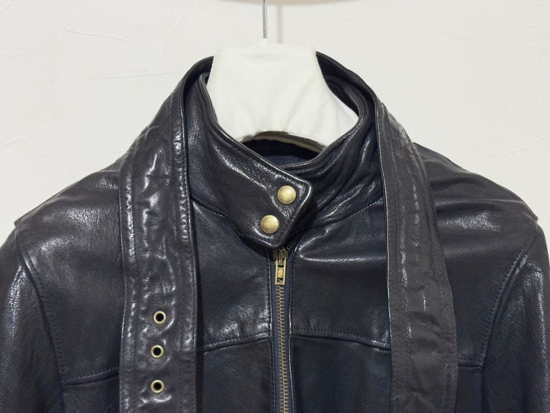 miu miu レザーライダースジャケット