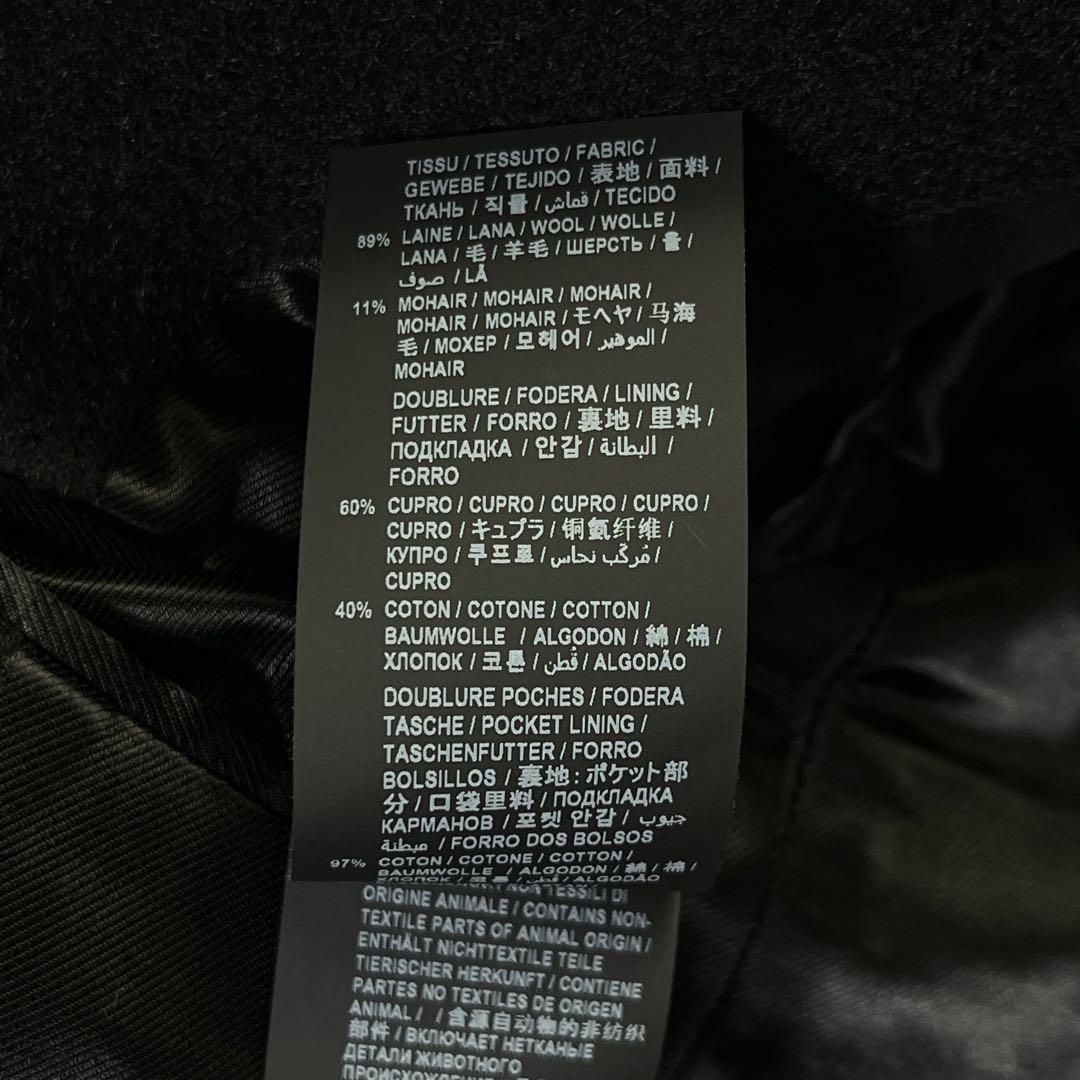 22AW SAINT LAURENT ダブルブレステッドロングコート 46 黒