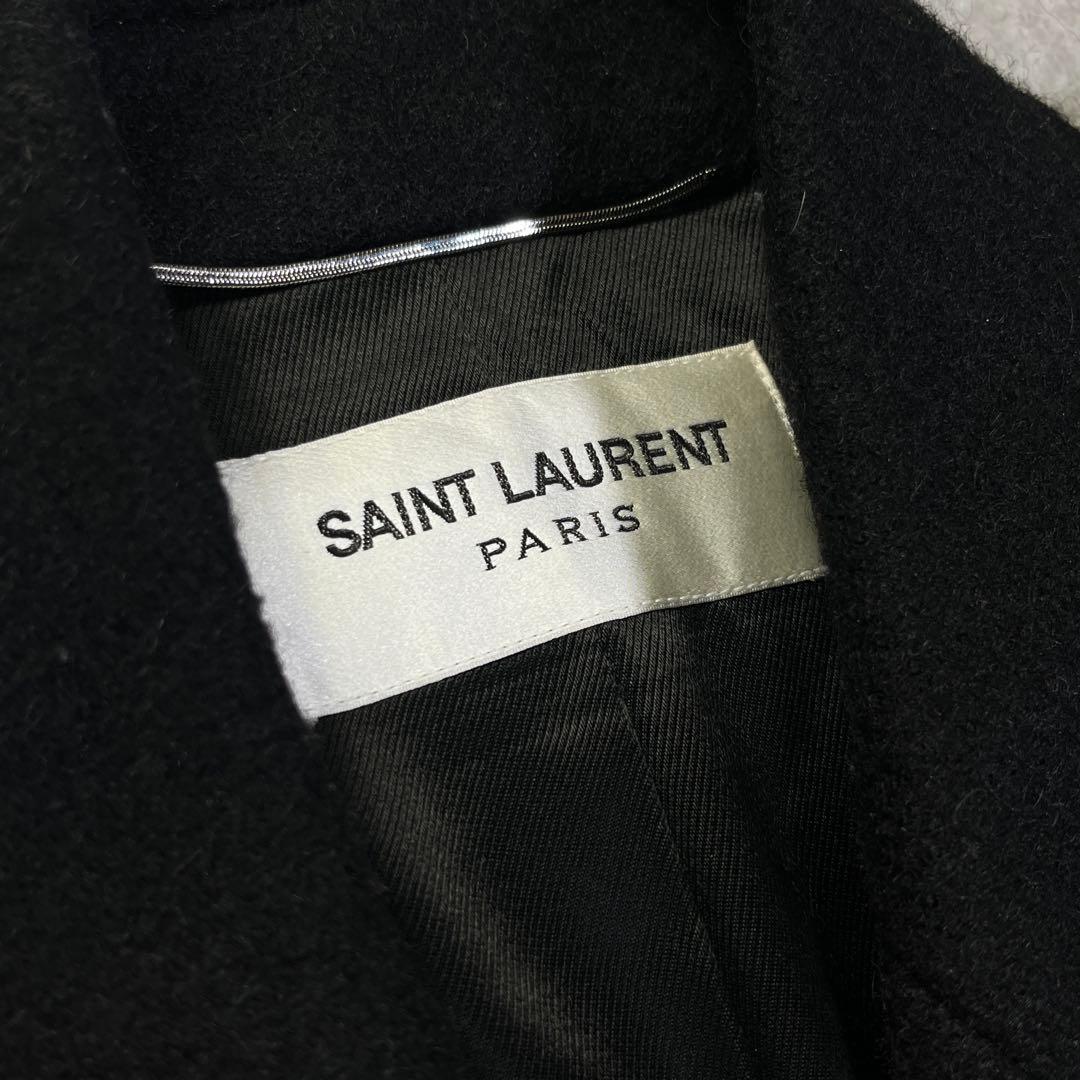 22AW SAINT LAURENT ダブルブレステッドロングコート 46 黒