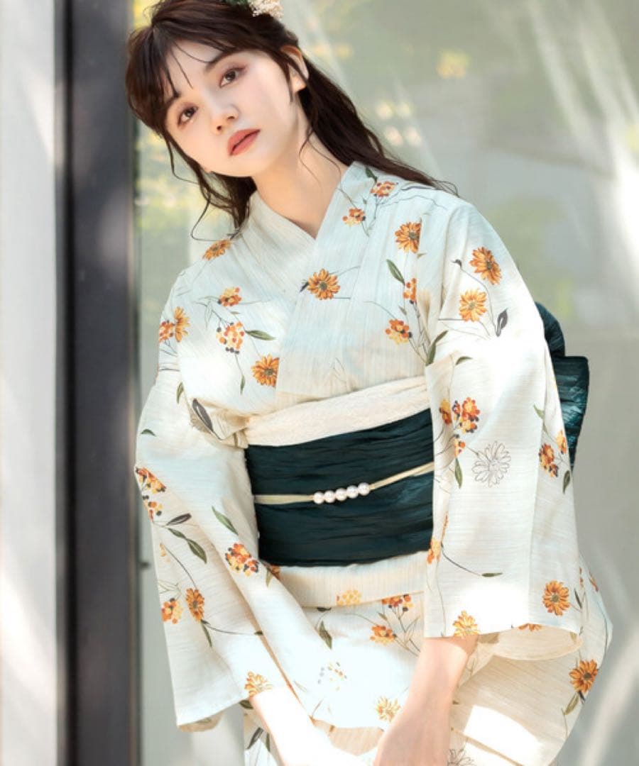 浴衣セット　新品　未開封　Dita オトナ浴衣　蒲公英色の花あそび