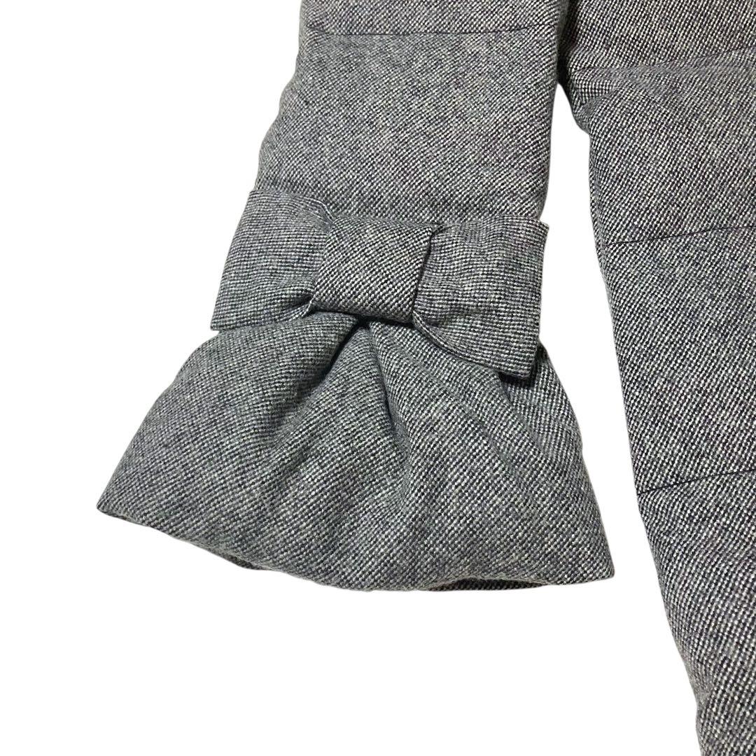 美品 エムズグレイシーツイード ダウンコート フォックスファー 2way 38