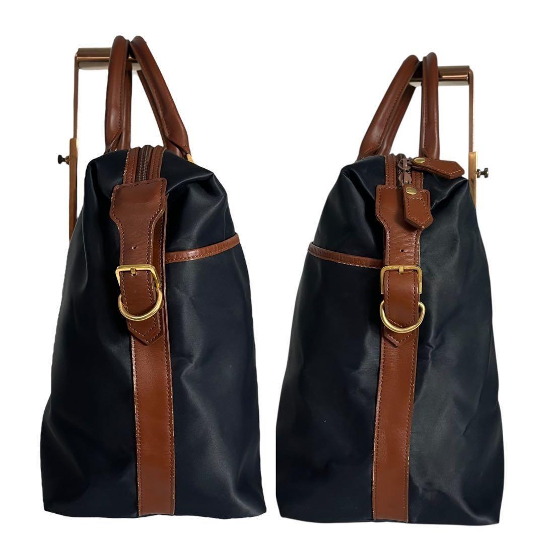 美品　イブサンローラン　ボストンバッグ　ネイビー　ヴィンテージ