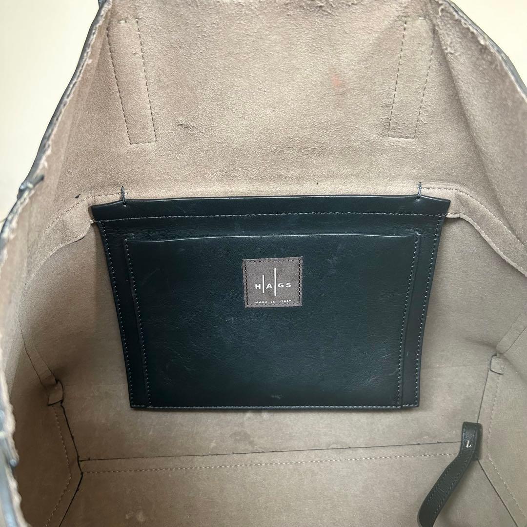 HAGS　高島屋　トートバッグ　ビジネス　オールレザー　黒　ロゴ　A4　肩掛け