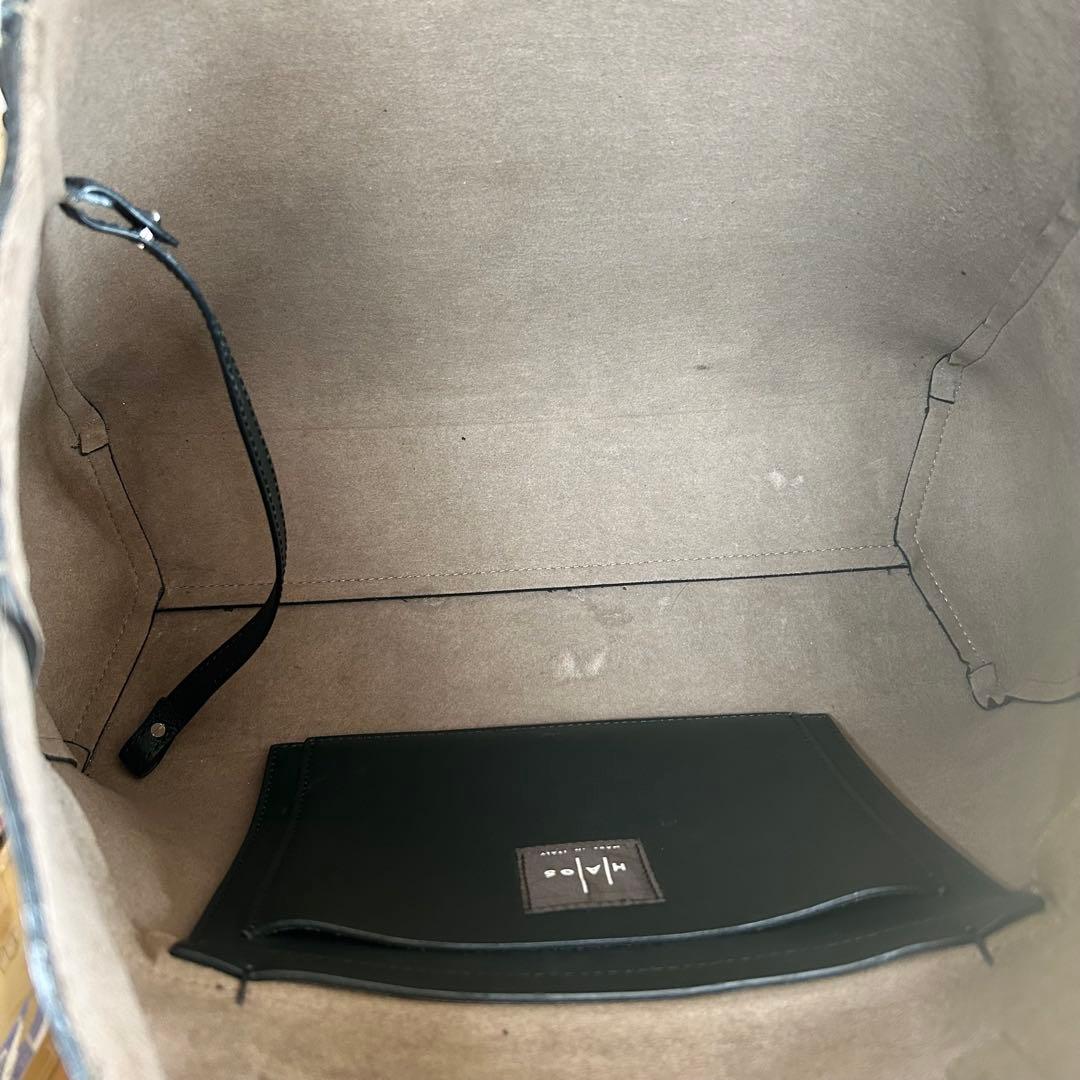 HAGS　高島屋　トートバッグ　ビジネス　オールレザー　黒　ロゴ　A4　肩掛け