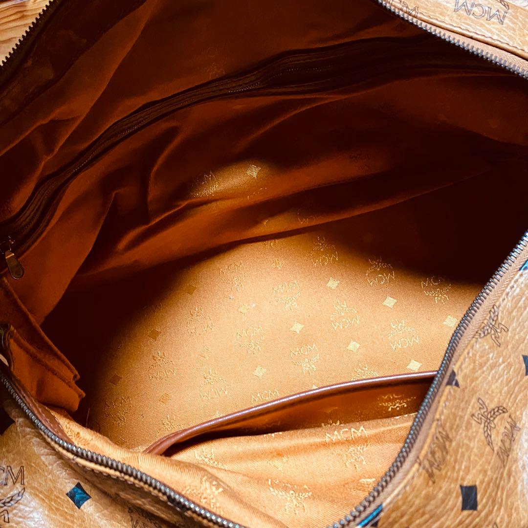 MCM 大容量 ボストンバッグ ブラウン モノグラム エムシーエム レザー