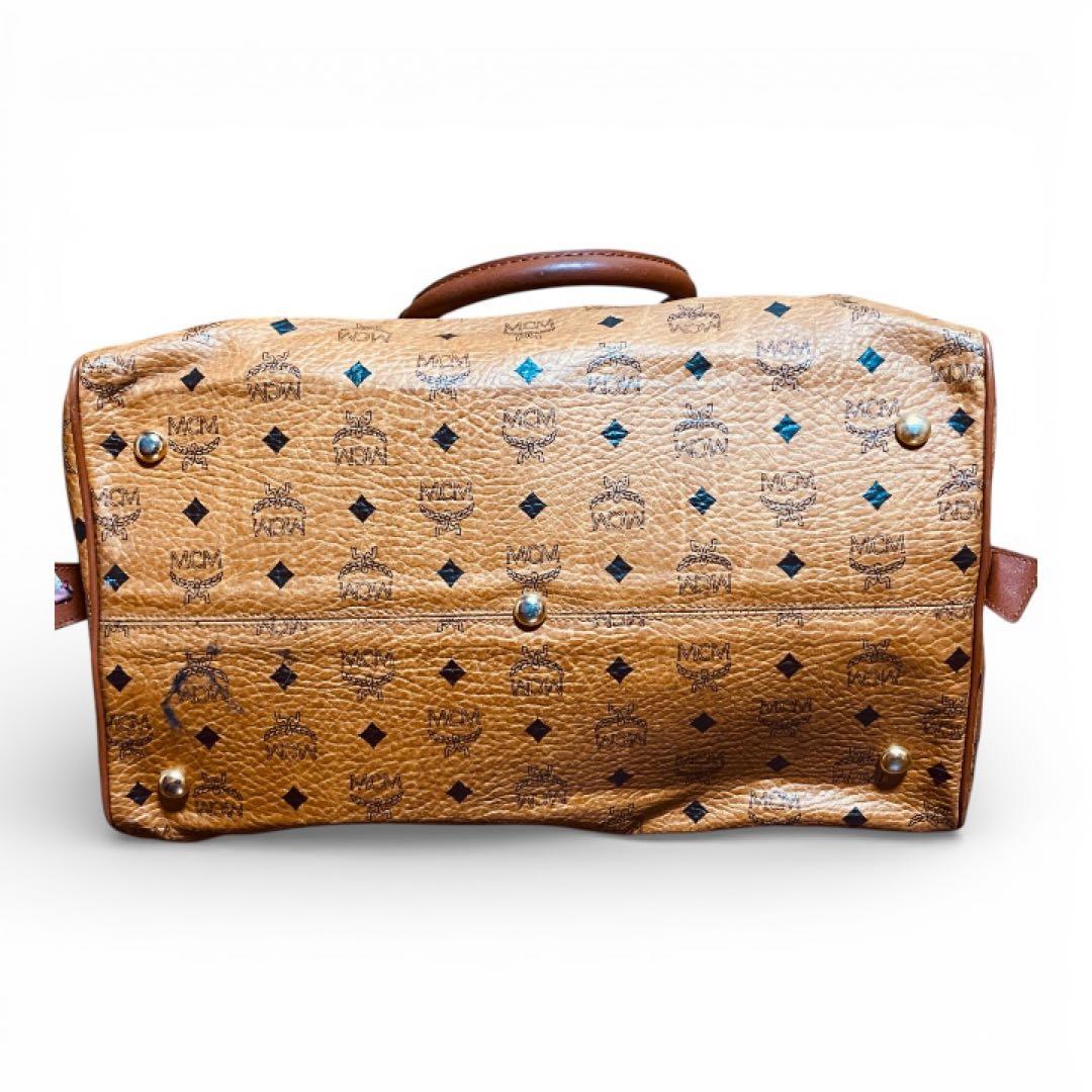 MCM 大容量 ボストンバッグ ブラウン モノグラム エムシーエム レザー