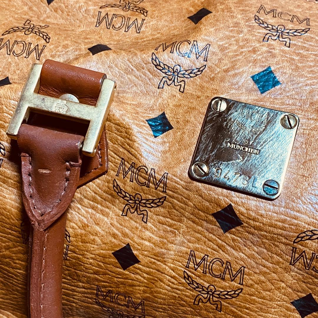 MCM 大容量 ボストンバッグ ブラウン モノグラム エムシーエム レザー