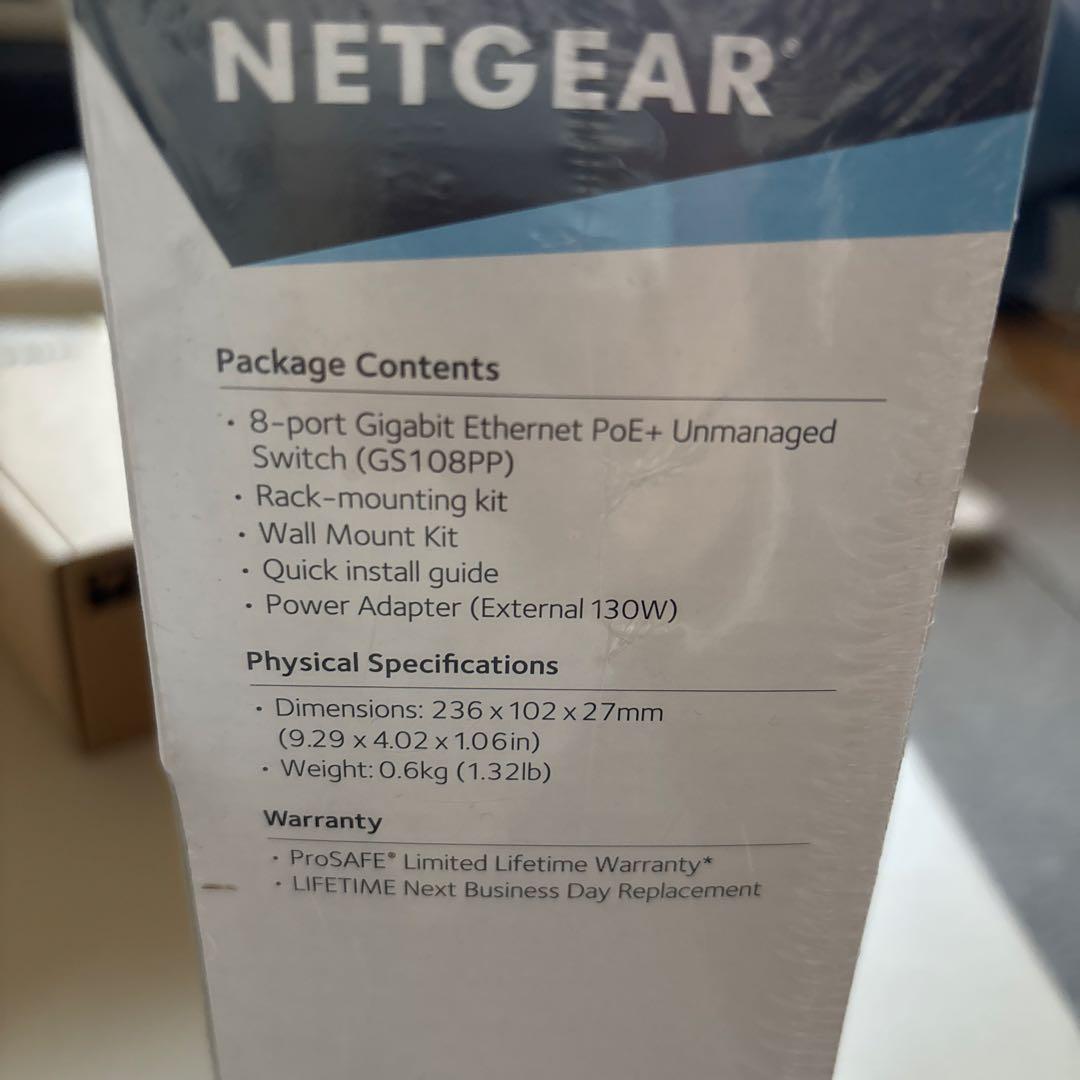 NETGEAR GS108PP 8ポートPoE+(123W)アンマネージスイッチ