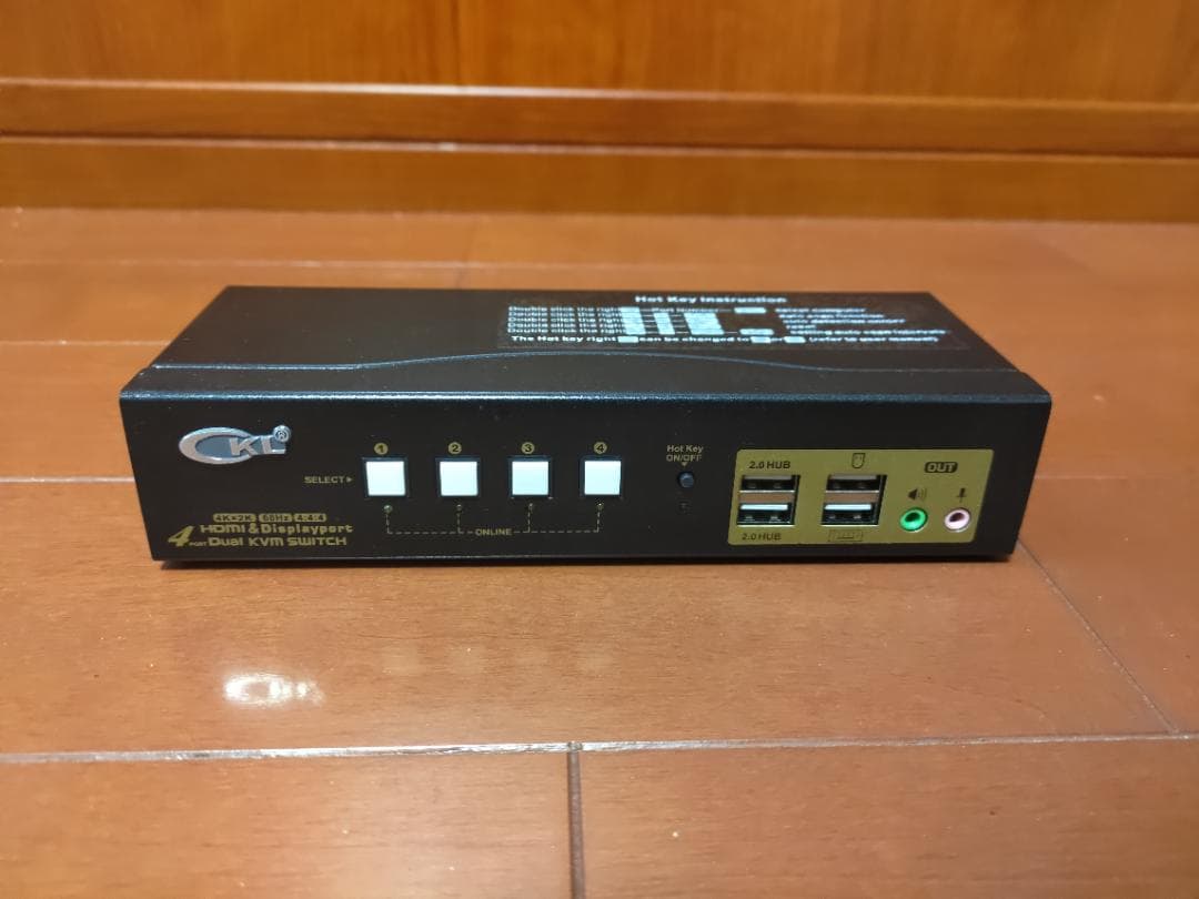 KVMスイッチ4台PC対応HDMI + DP デュアルモニター